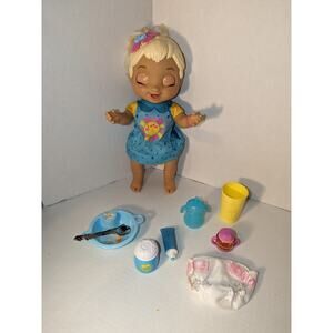Baby Alive Baby Grows Up 15" Hasbro Talking Doll Hair Grows - Blonde Hair